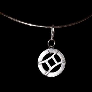 Gemini sterling zodiac pendant or charm silvertone clasp/rings